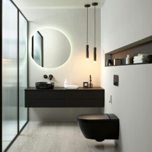 Villeroy & Boch designer bathroom collection ANTAO with ceramic washbasins, luxury bathtubs, illuminated mirrors and bathroom vanities
