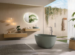 Villeroy & Boch designer bathroom collection ANTAO with ceramic washbasins, luxury bathtubs, illuminated mirrors and bathroom vanities