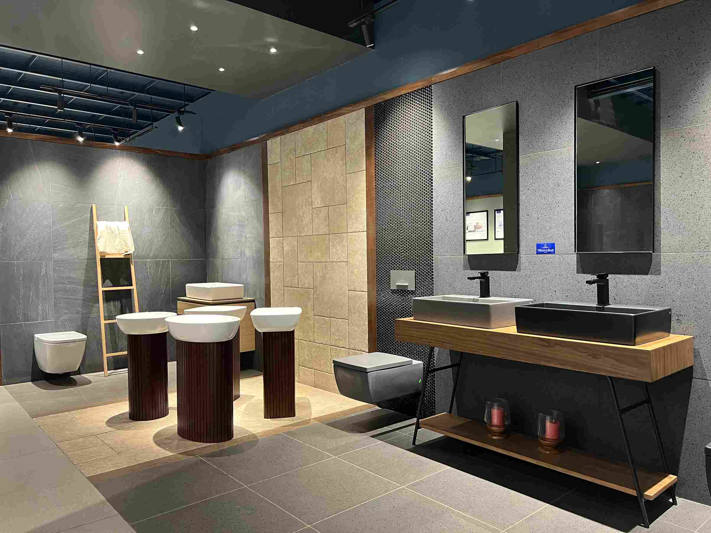 Villeroy & Boch display at Tropical Bath Solutions in Kerala