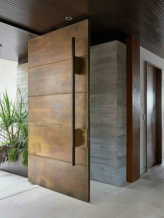 brown wooden door