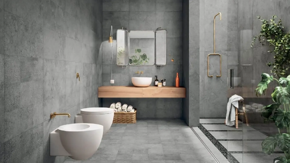 An elite look of cement bathroom flooring