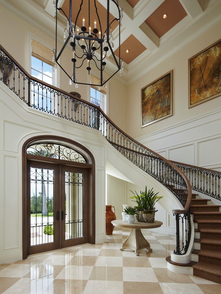 elegant staircase for home, wooden door design, indoor plants, flooring, marble, coffee table, hanging light, vastu