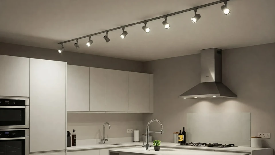 led tracking light in a kitchen