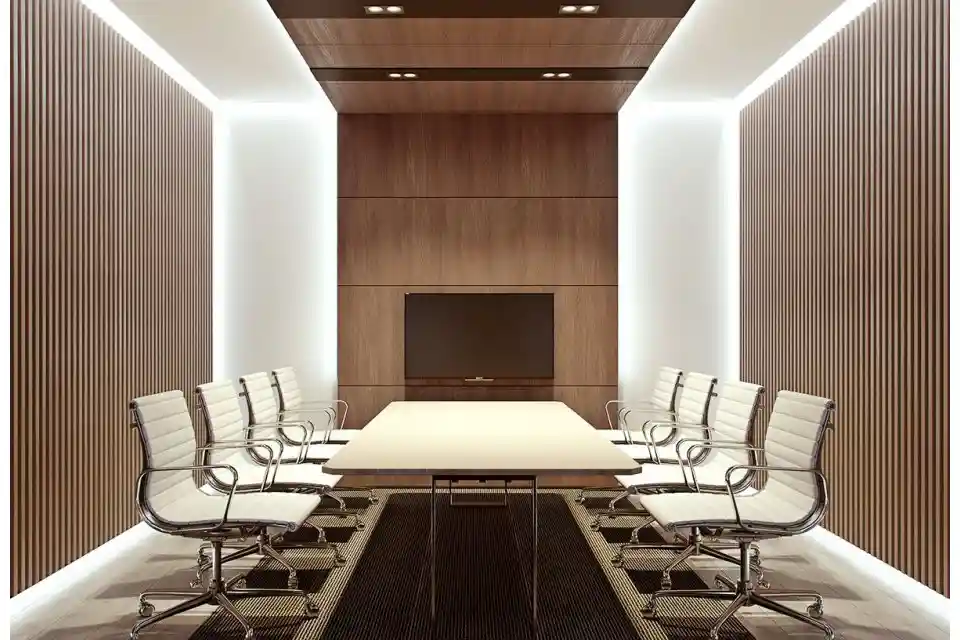 Gypsum ceiling in a conference room