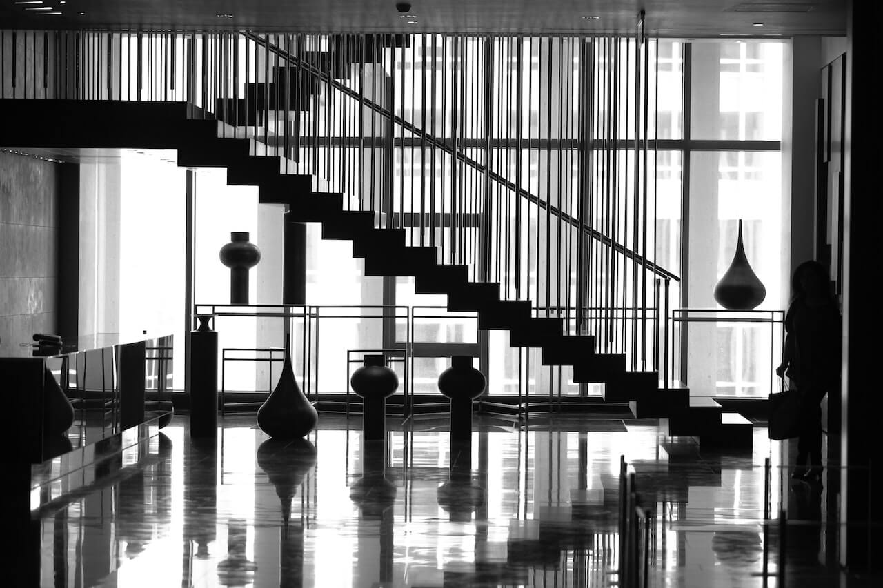 geometric railing design for stairs or balcony, modern touch to your space