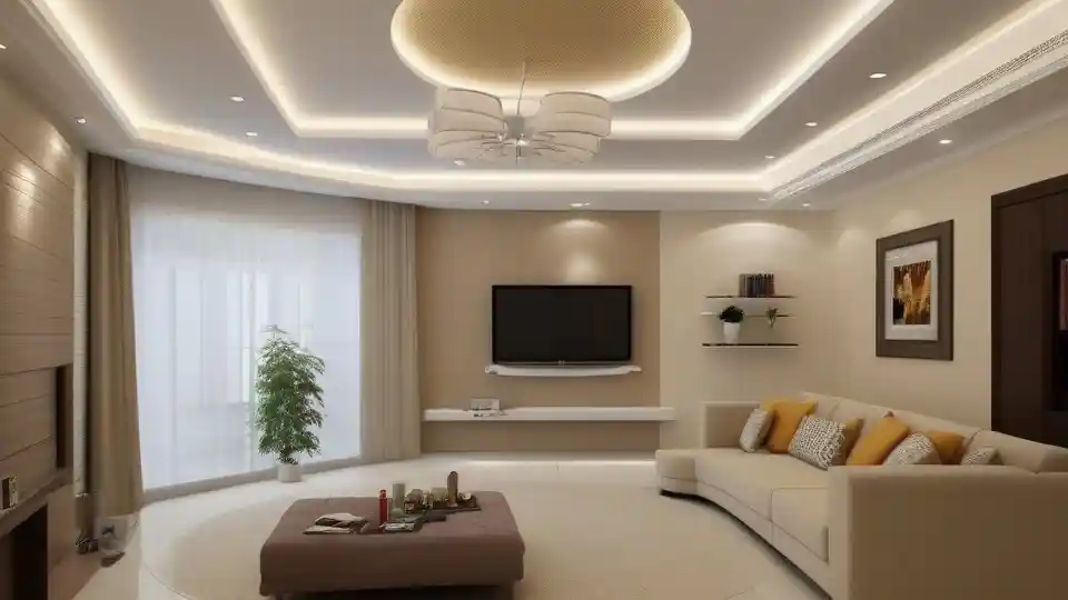 Gypsum ceiling in a sitting room