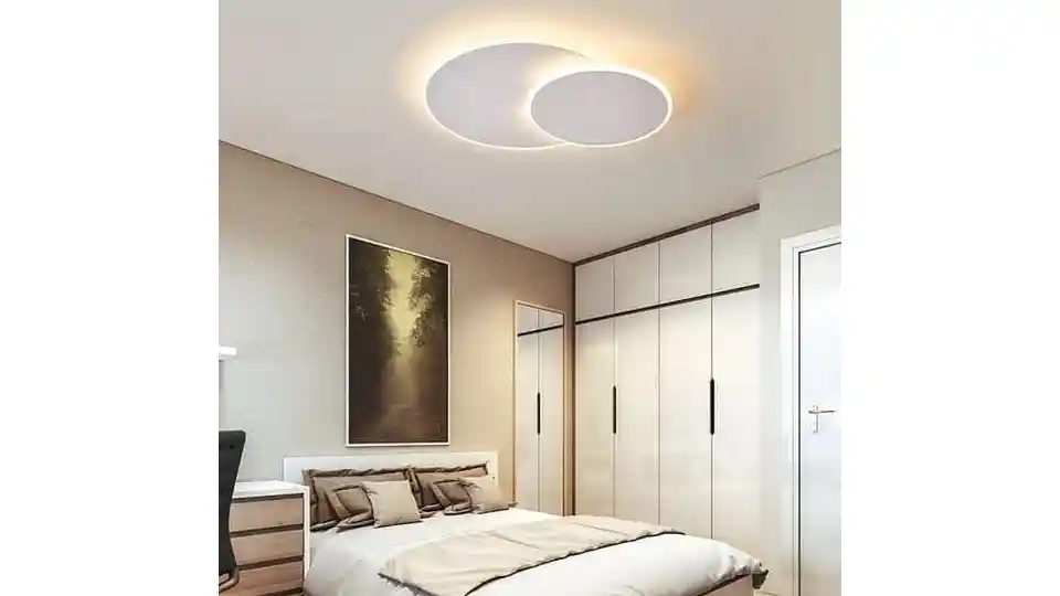 Round lights in a small room with drywall