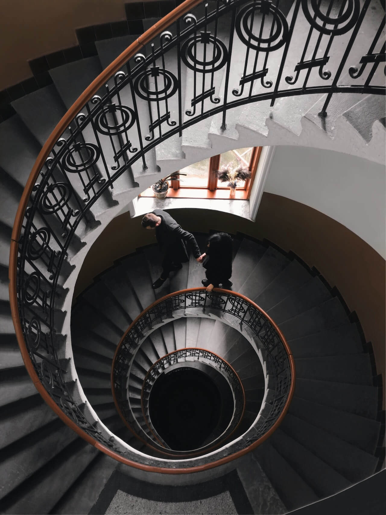 staircase railing spiraling gracefully upwards