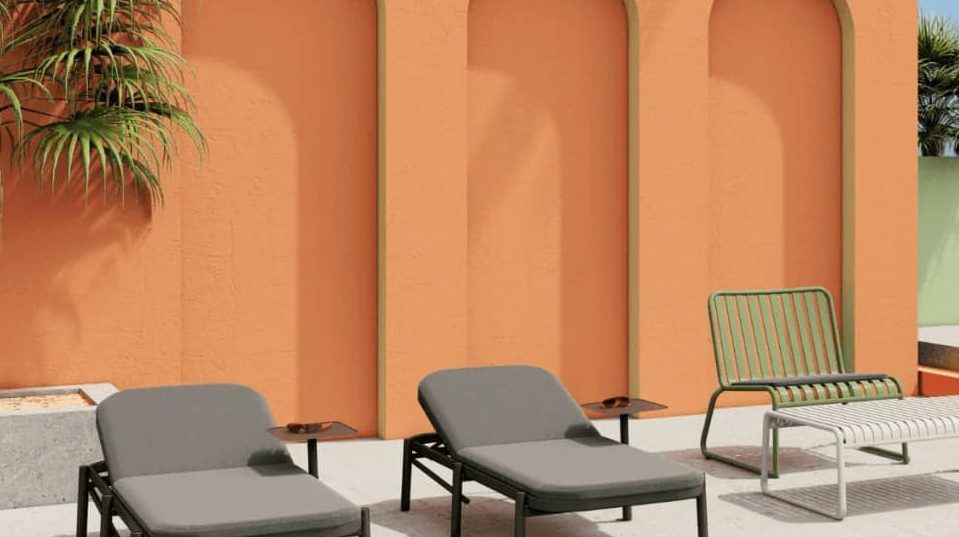 Orange wall paint design idea