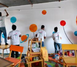 painting the classroom, REHAU revamp