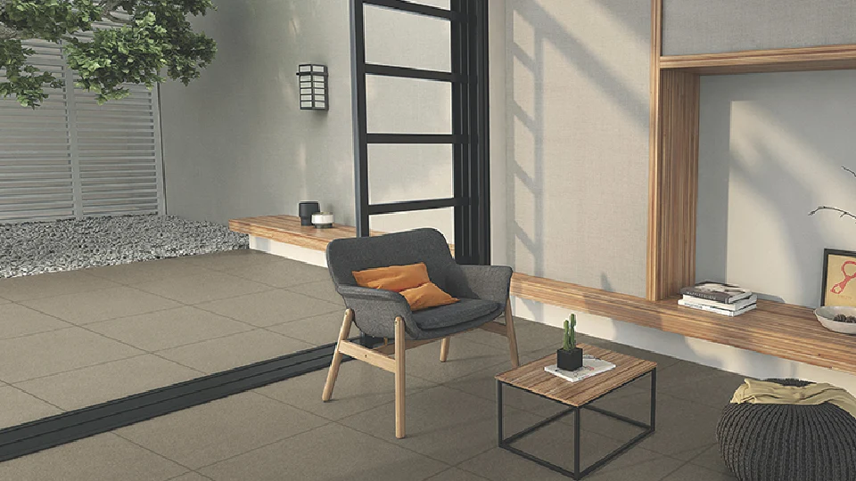 outdoor living space with slip shield floor