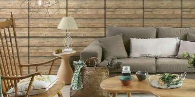 brown-themed living room design with wood furniture
