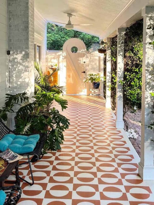 patio tile brown