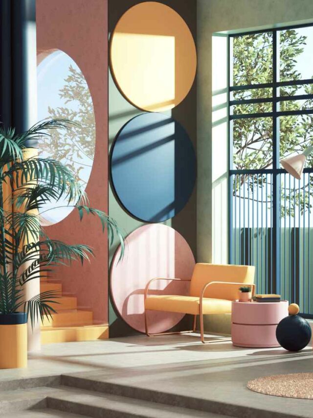 colourful interior, pastels, living room