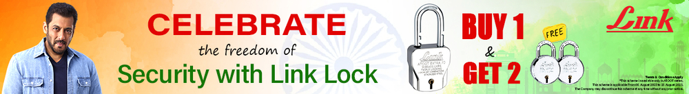 company's promotional offer banner of Link Locks make in India initiative of self-reliance