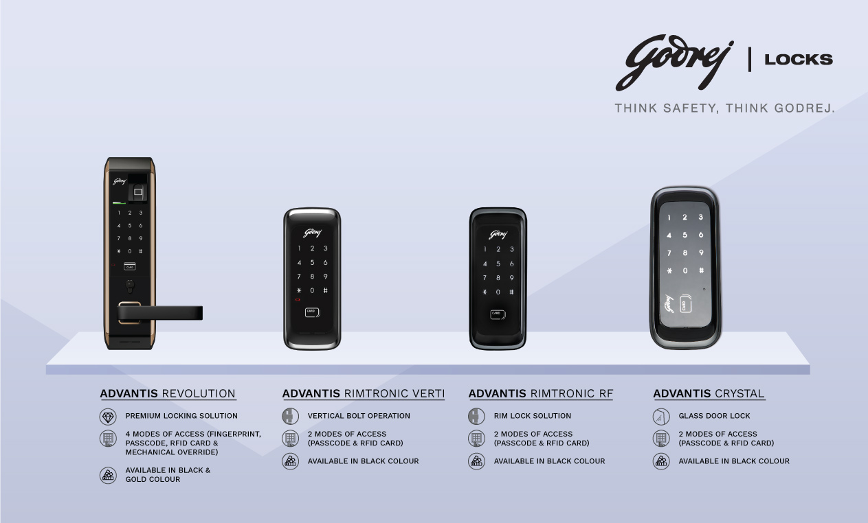 Godrej Advantis range digital locks, home security solutions