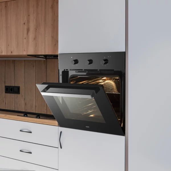 KAFF built-in kitchen appliances in a kitchen with grey cabinets