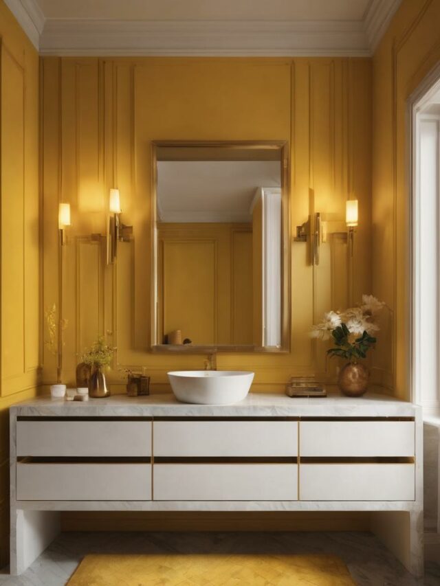 yellow powder room