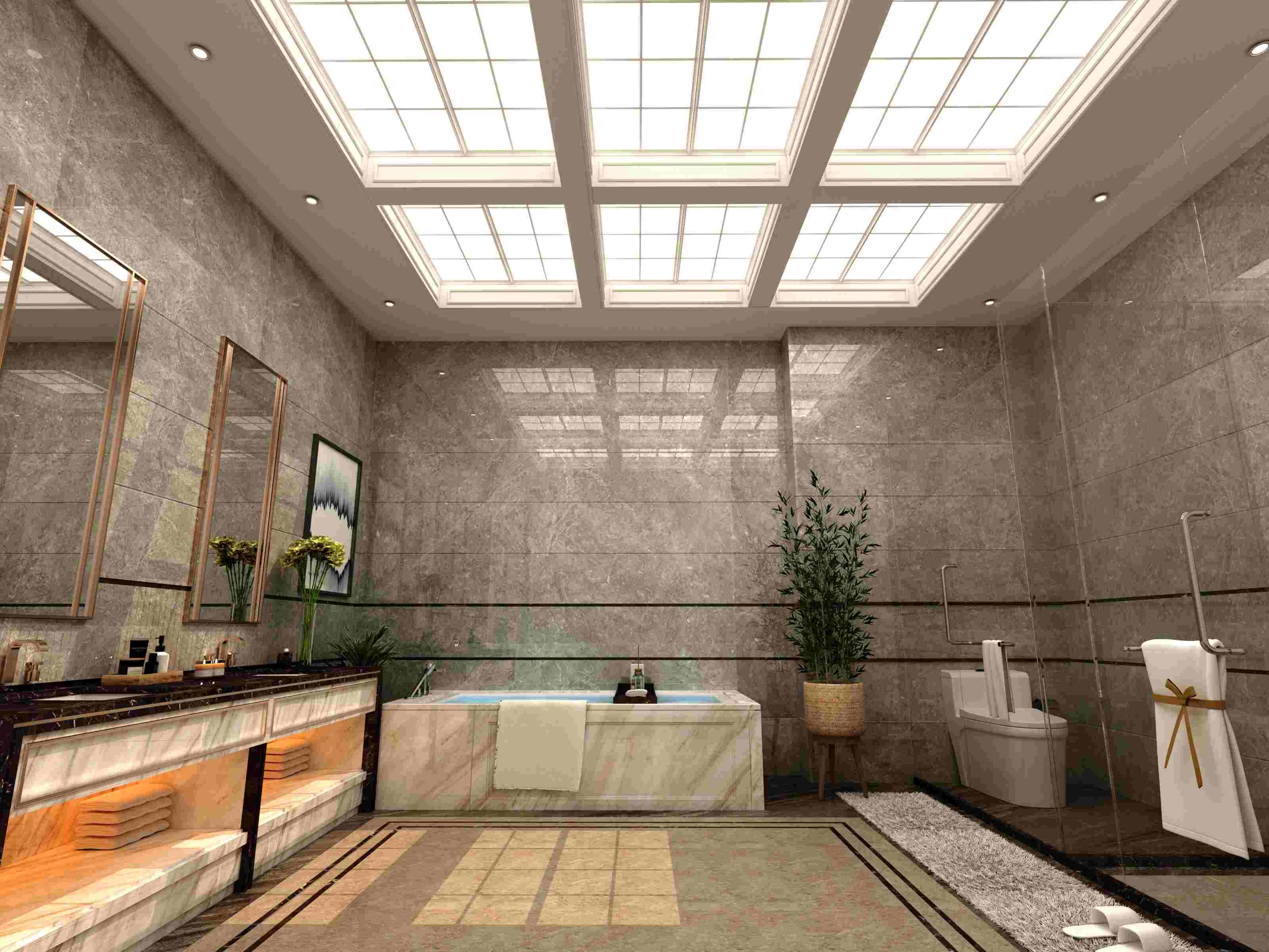 Sunrooof is a wellness ceiling lighting system installed in the washroom