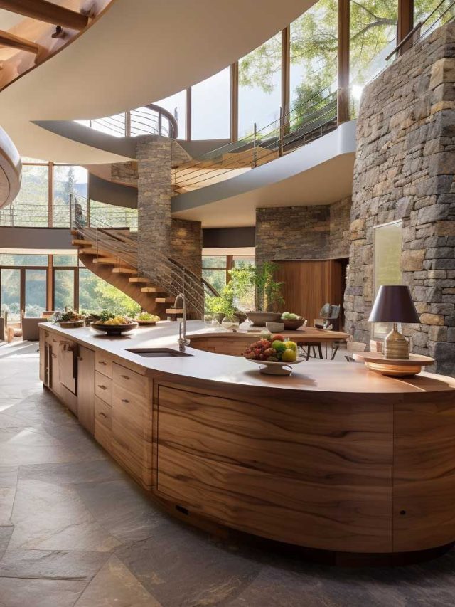 brown wooden kitchen
