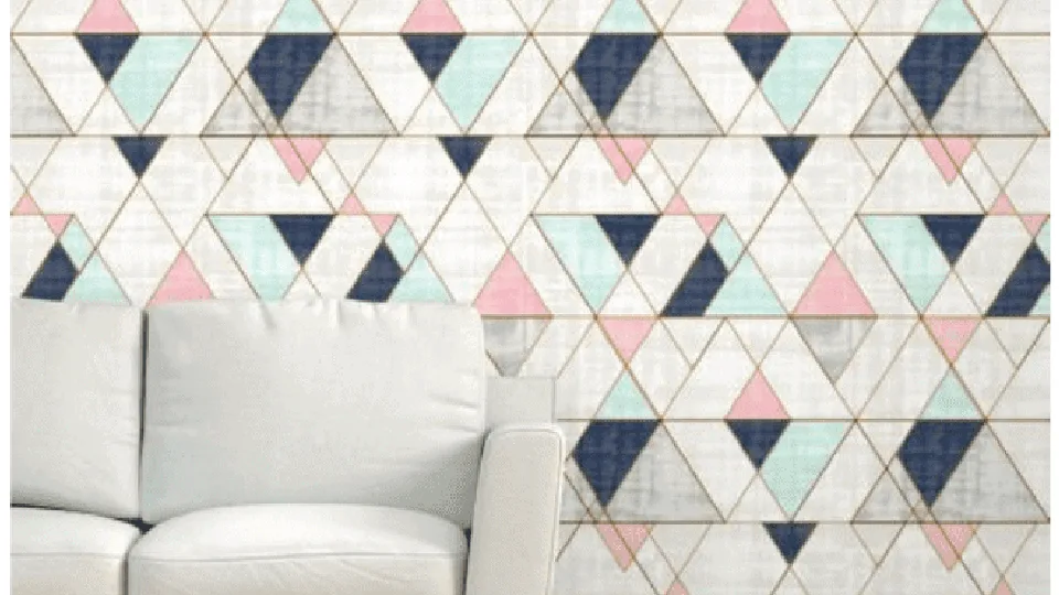 COLOURFUL geometrical patterns wall cover