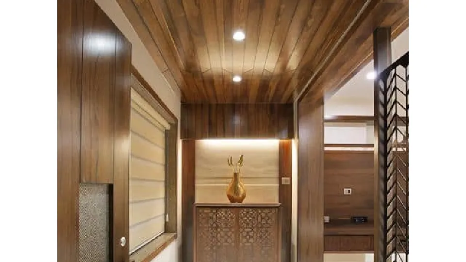 corridor wooden false ceiling designs