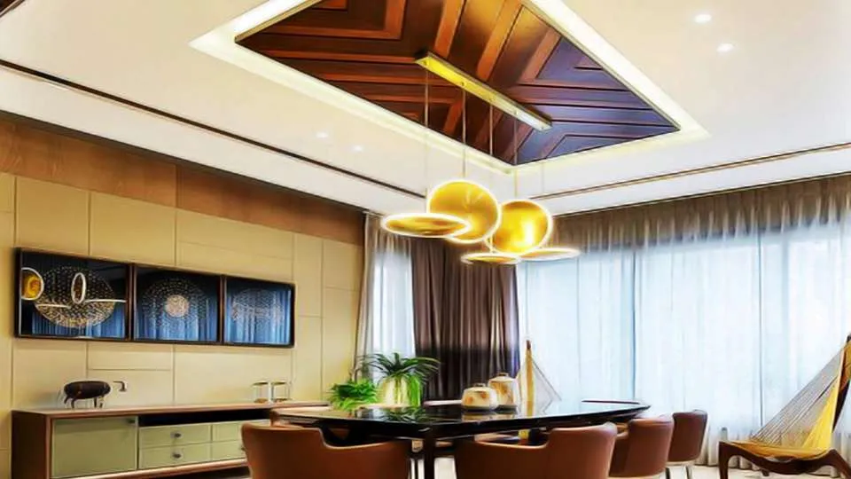 Wooden panel ceiling