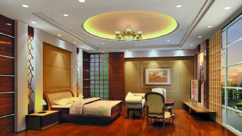 circular false ceiling design for bedroom