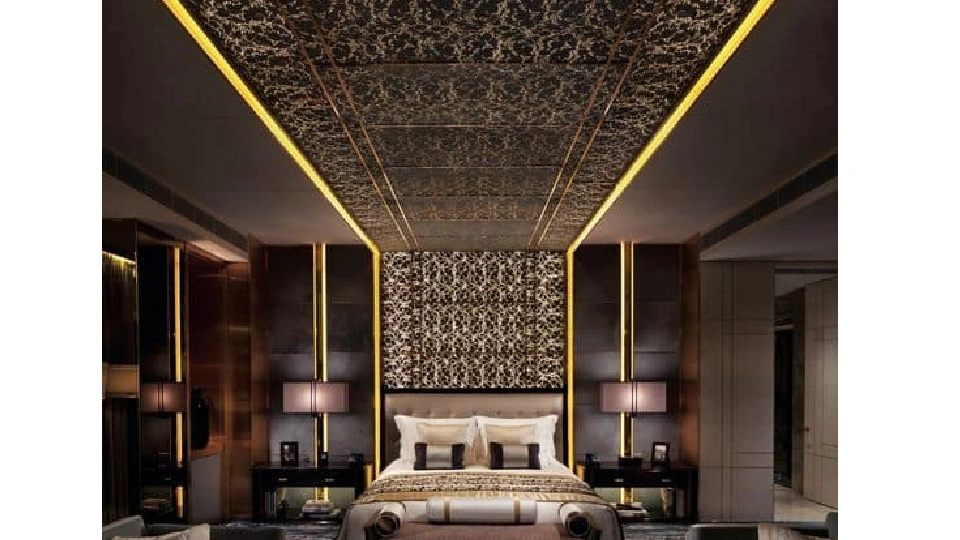 extended panel false ceiling design for bedroom