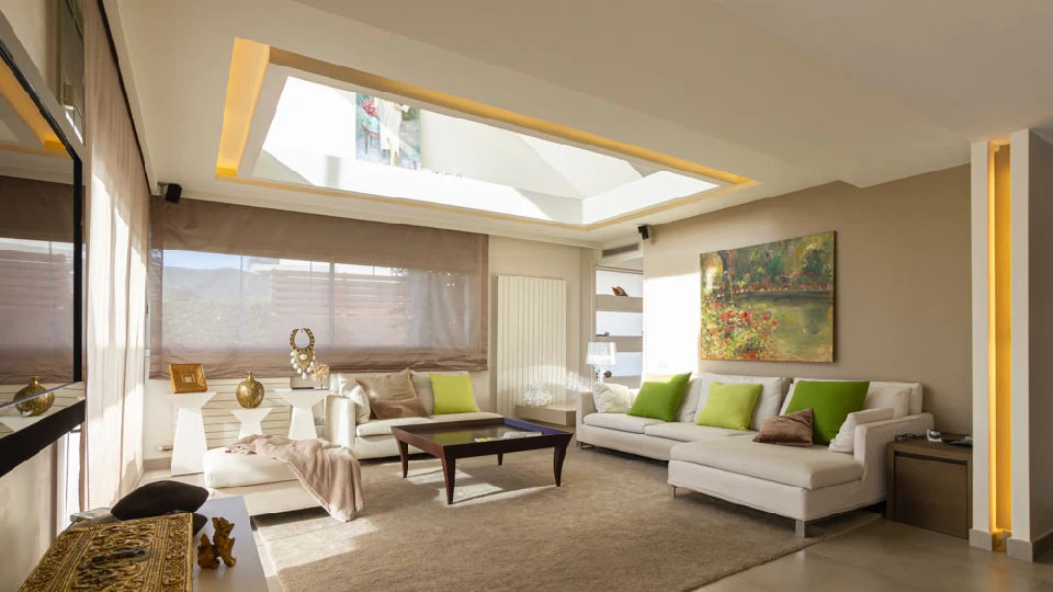 False ceiling with a skylight 