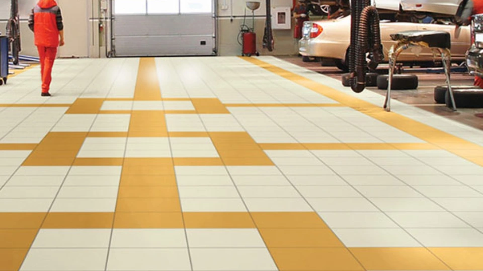 Durable industrial tiles laid out in heavy duty automobile industry, johnson tiles catalogue & price list