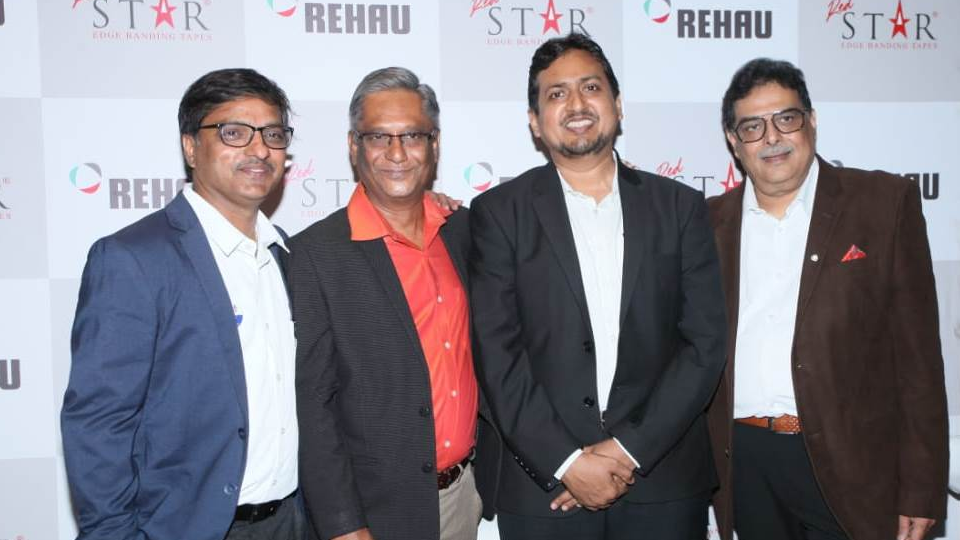 (Left)Lakshmi Pacha, VP - Strategic Projects, REHAU, (Second Left)S Karthikeyan, Promoter, Red Star Polymers, (Center)Faiz Ahmed, MD of REHAU India, (Right) Manish Arora, VP - Furniture Solutions, REHAU South Asia.