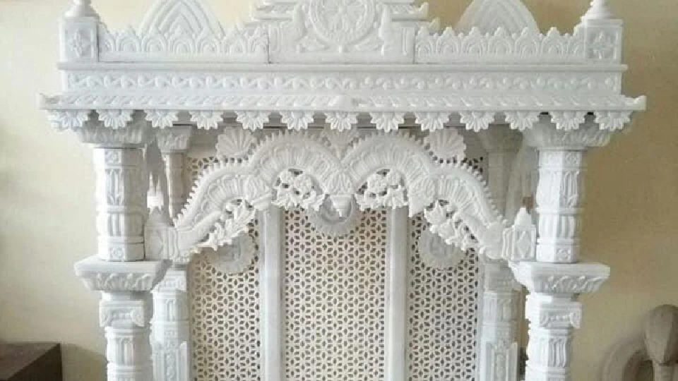 white mandir design