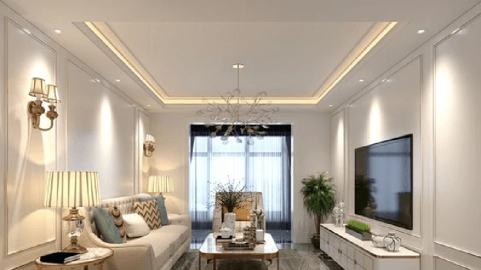 Multi layered false ceiling designs for living room 