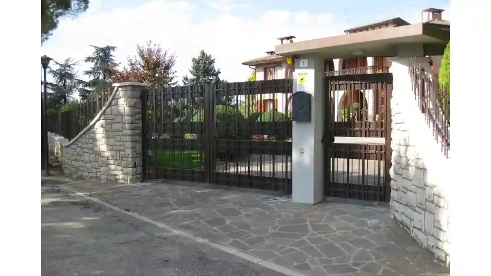 Tuscan style wrought iron modern gate