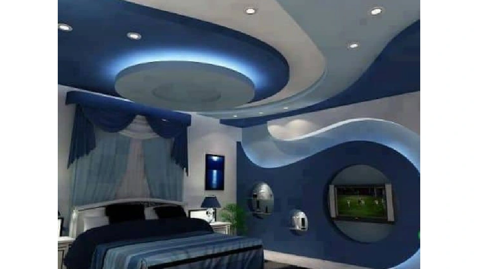 wave false ceiling design for bedroom