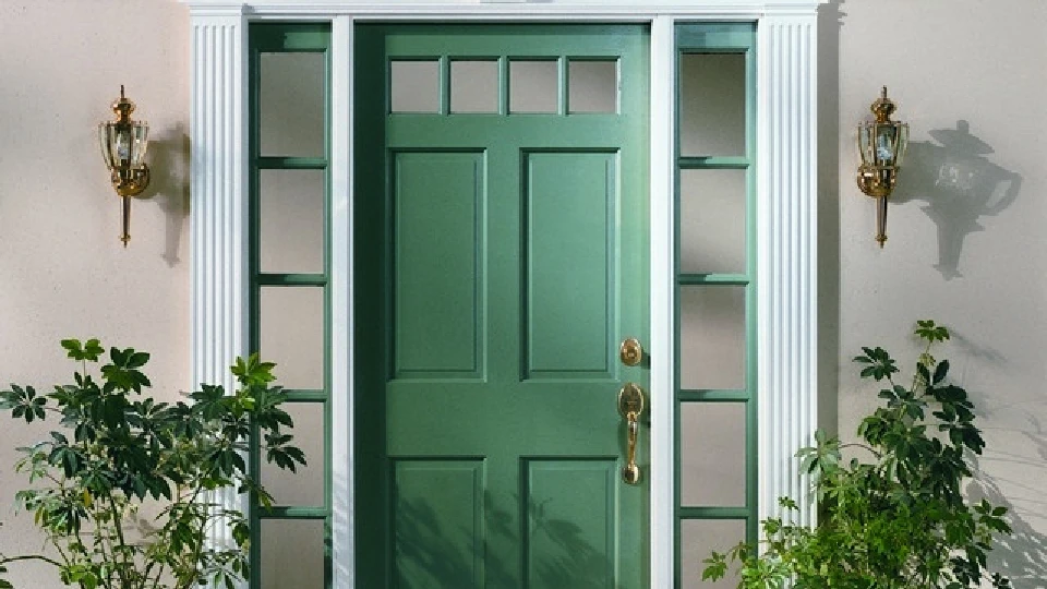 green colonial main door