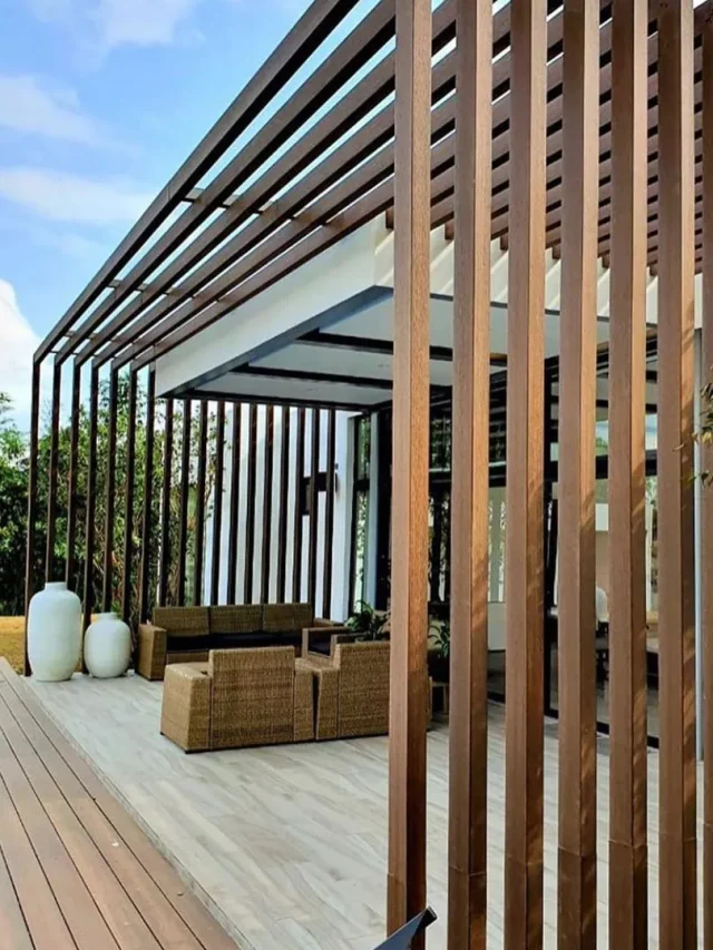 brown pergola