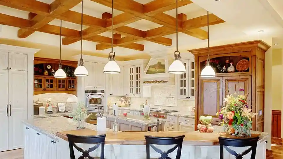 exposed wooden beams