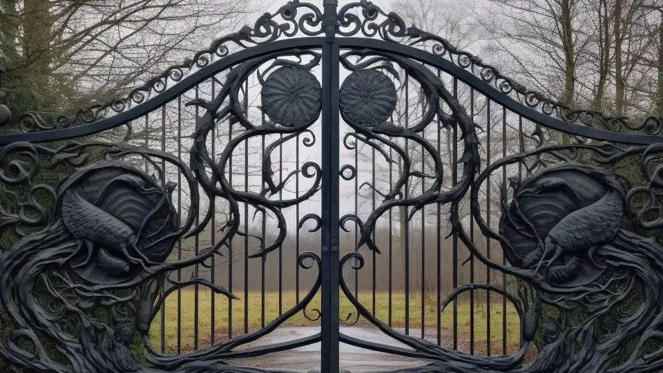 Black gothic iron entrance