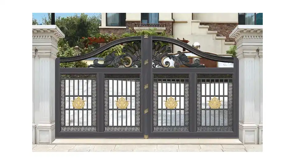 Grill gate made with iron/steel - modern design for ،mes