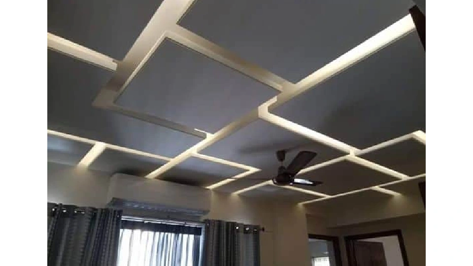 square shaped false ceiling design for bedroom