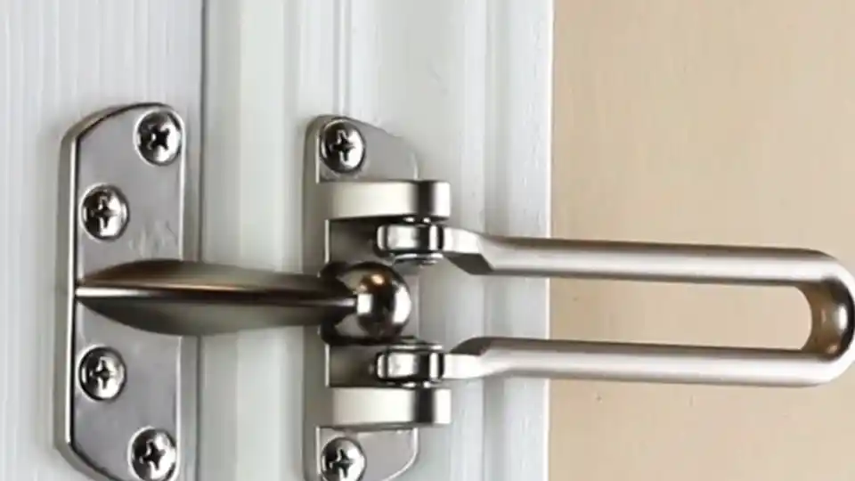 swing bar latch in stainless steel finish - sliding door hardware