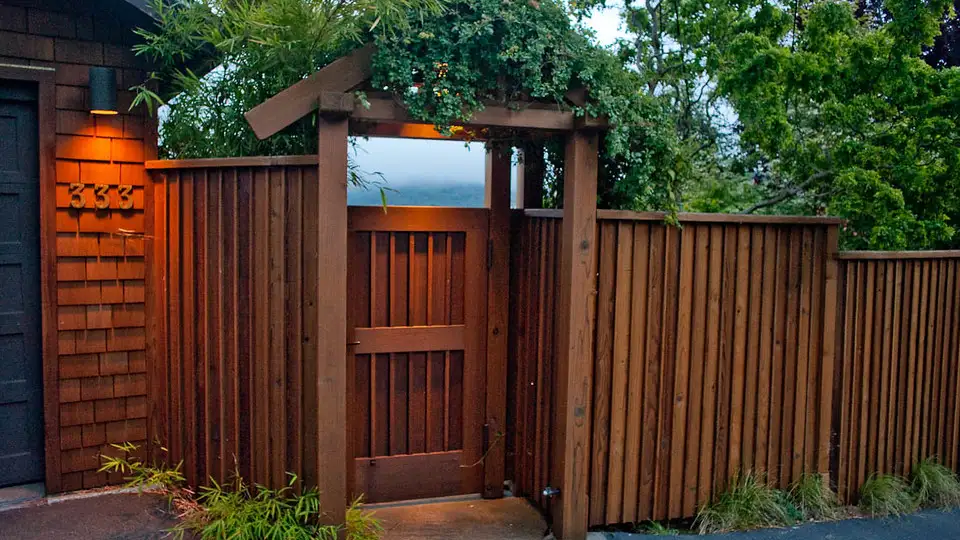 Wooden gate on a main entrance