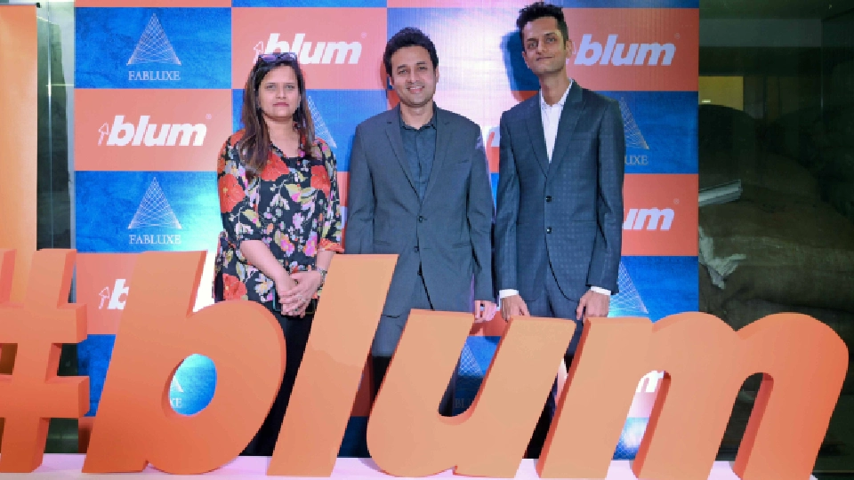 From left to right: Ashita Shah, Director, Fabluxe Home Solutions; Nadeem Patni, Managing Director, BLUM India; Preet Shah, Director, Fabluxe Home Solutions