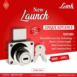 Linque Advance best cupboard and wardrobe brass lock by link locks