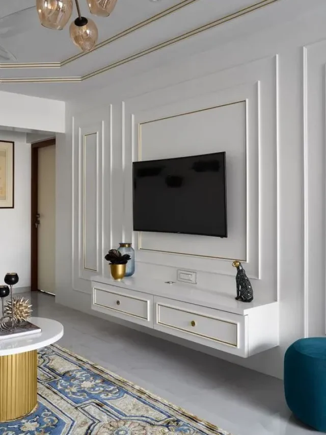 Neutral TV wall unit design