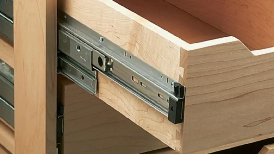 brown drawer with furniture fittings