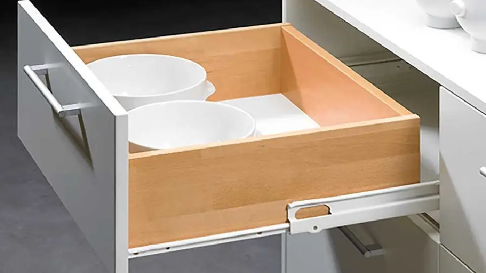 white drawers with furniture fittings