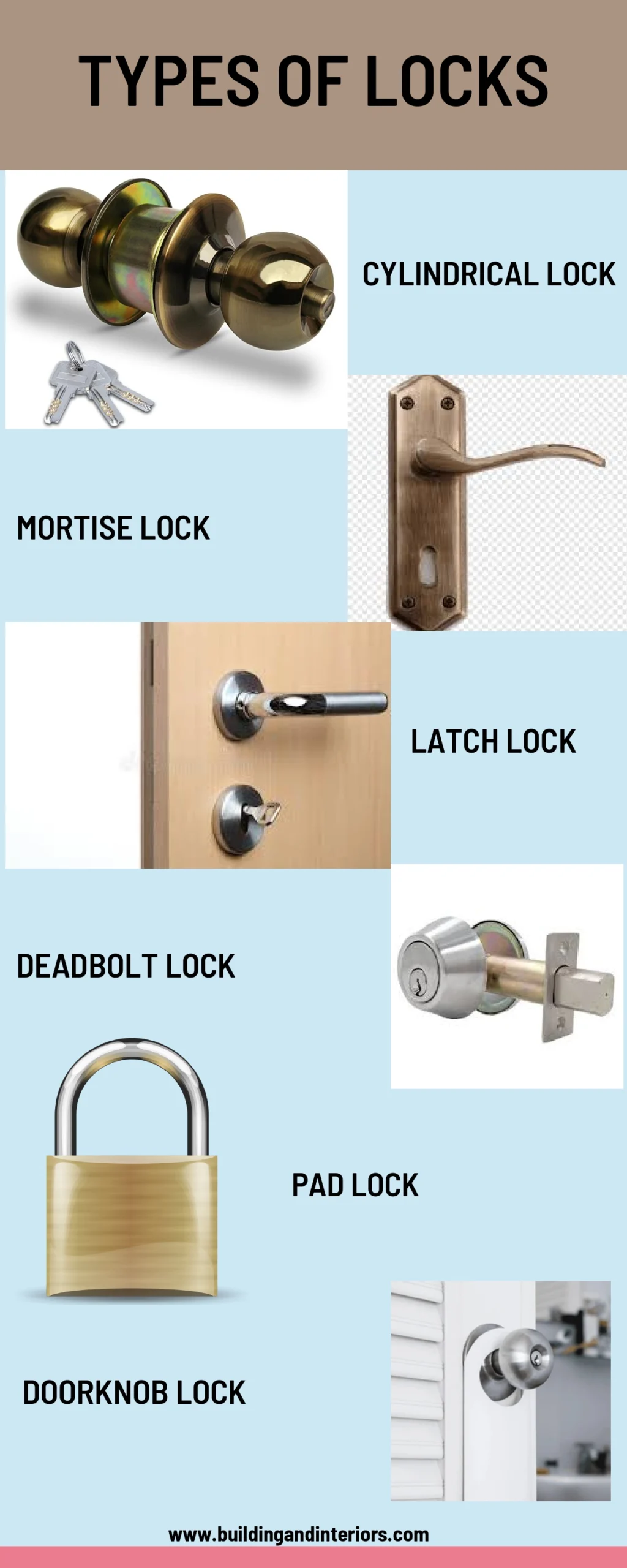 6 kinds of door locks